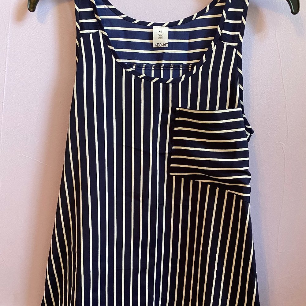 Abound Blue/White Striped Tank Top (XS)